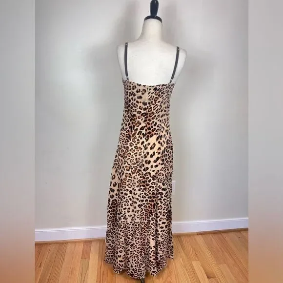 Nicole Miller Burn Out Leopard Slip Dress - Picture 4 of 6